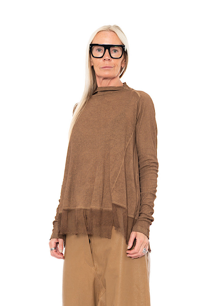 RELAXED NETTED HEM T-SHIRT