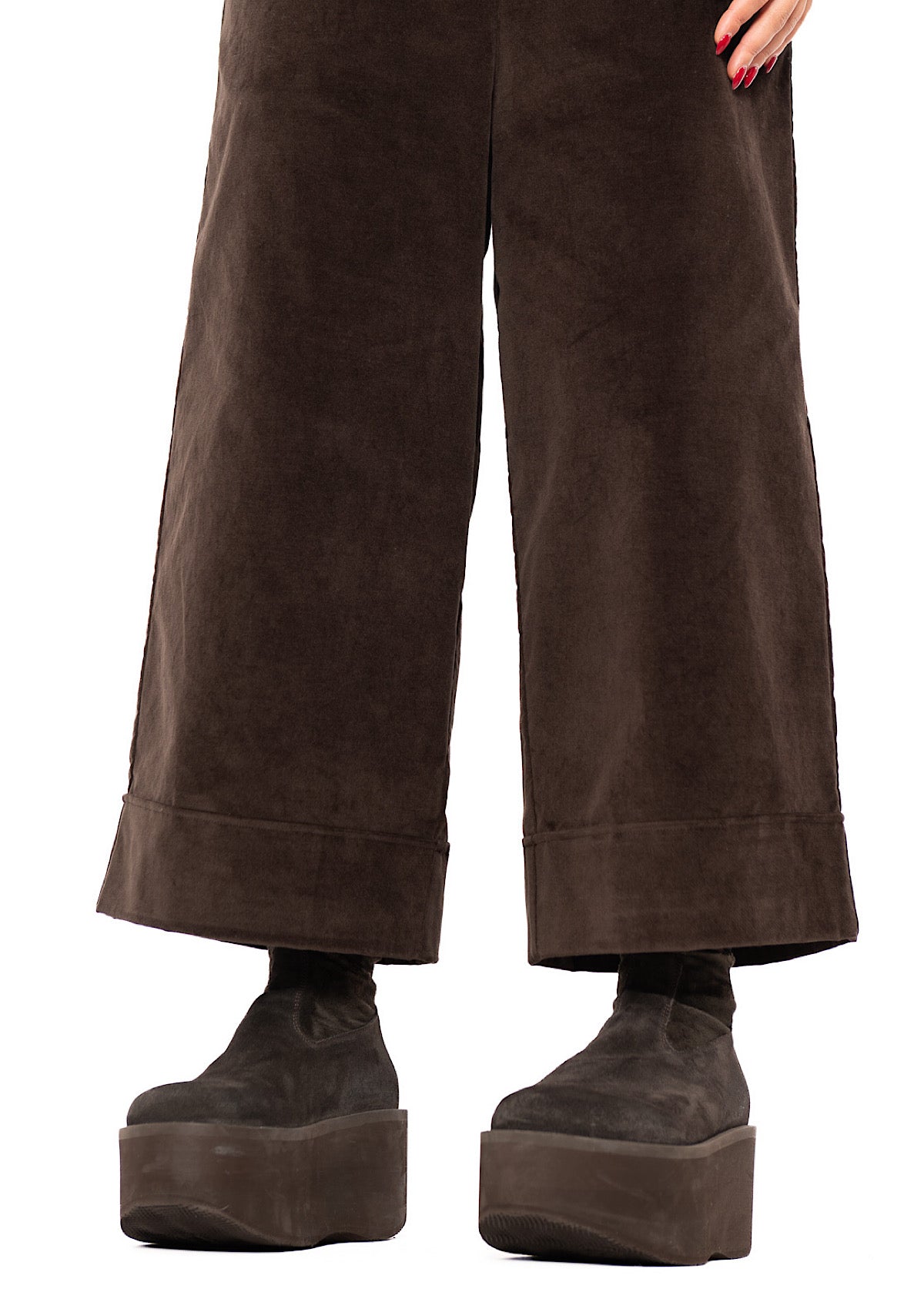 VELVET WIDE LEG GIONA TROUSER