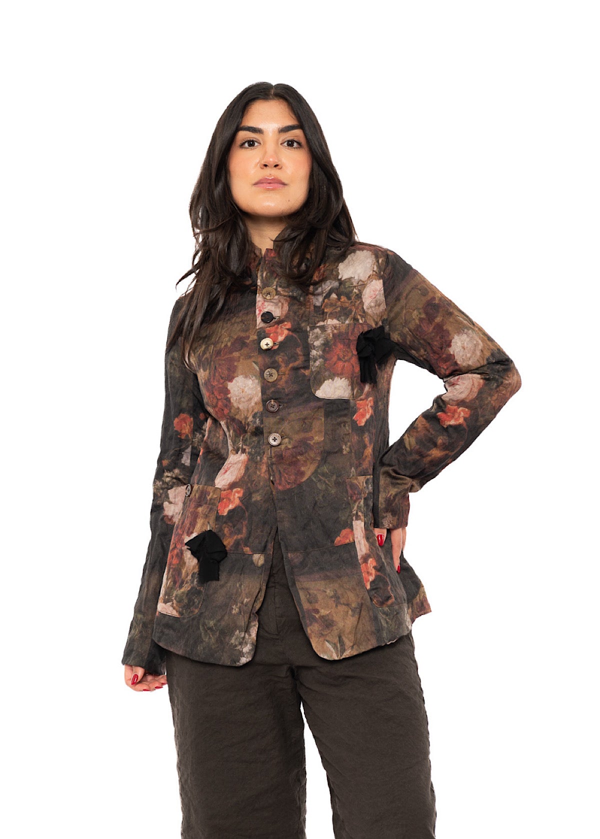 FLORAL PRINT TAILORED JACKET