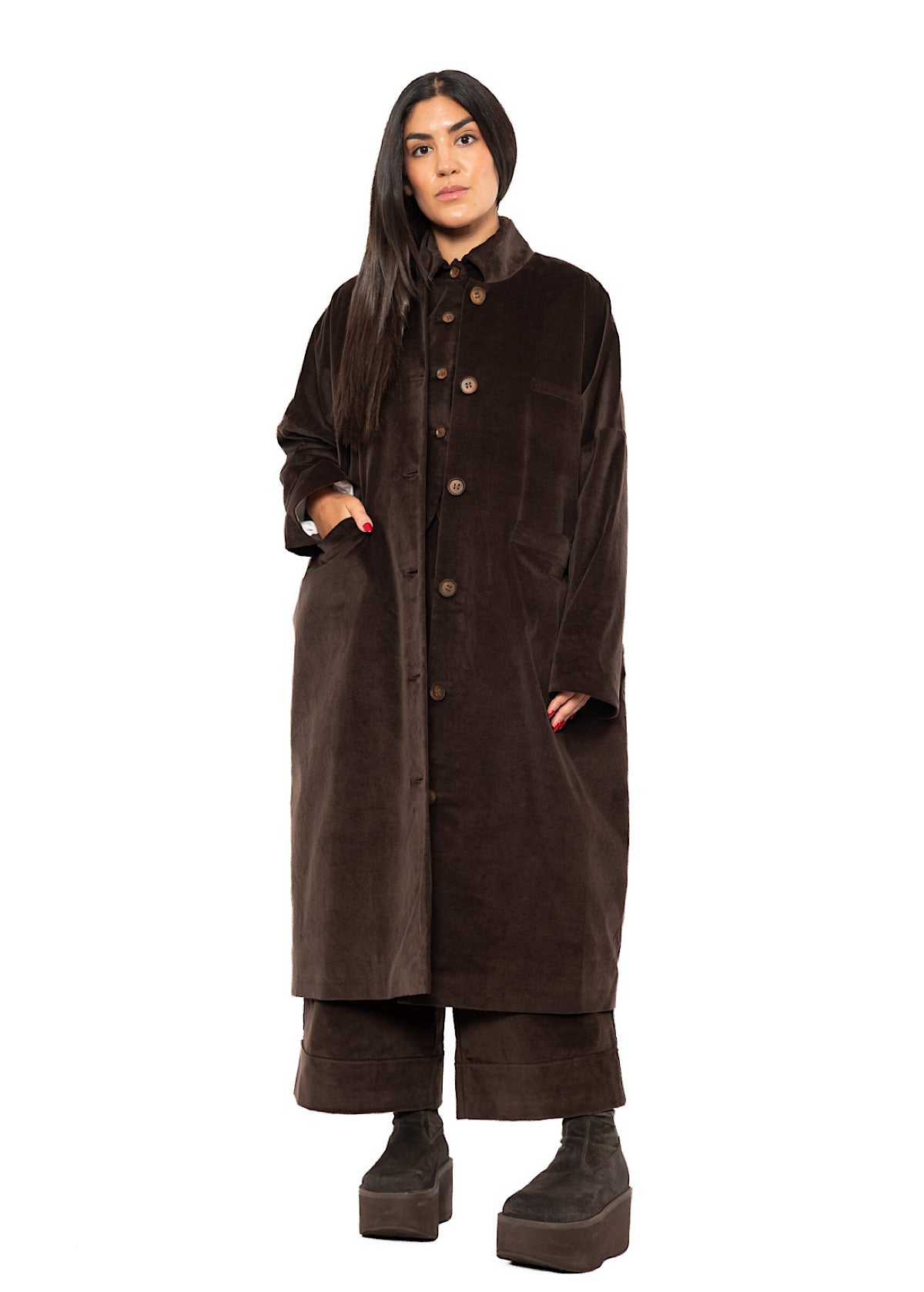 OVERSIZED VELVET ISA COAT