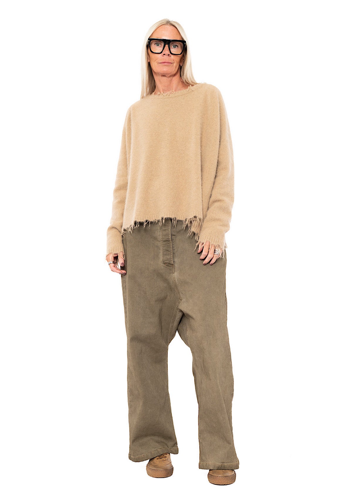 GARMENT-DYED WIDE-LEG DENIM TROUSER