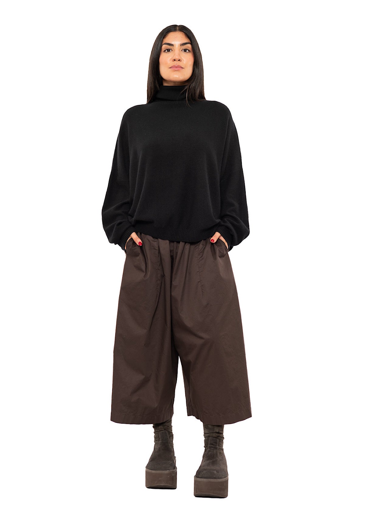 ROLL NECK CASHMERE PULLOVER