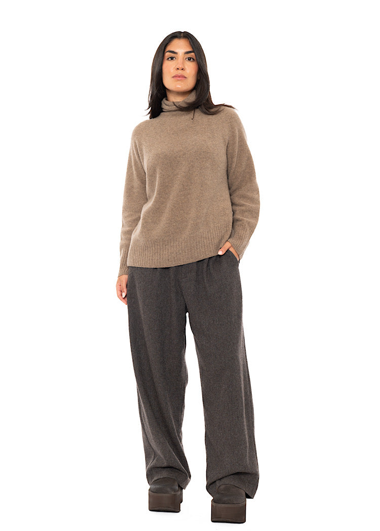 RELAXED FINE WOOL TURTLENECK PULLOVER