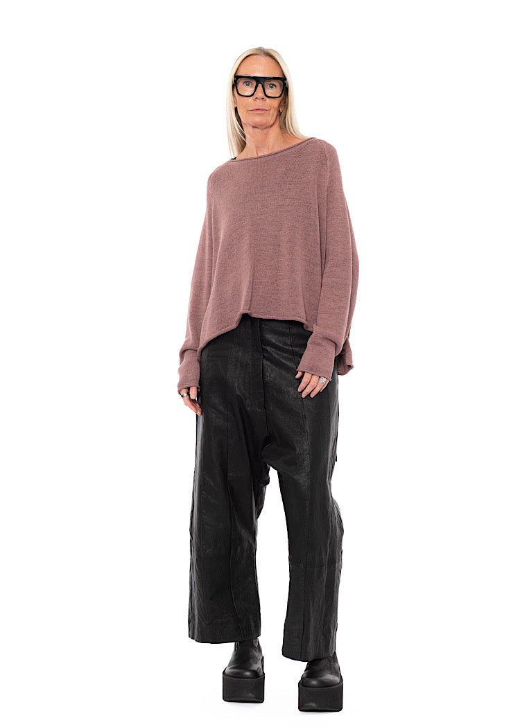 LINEN-BLEND KNITTED PULLOVER