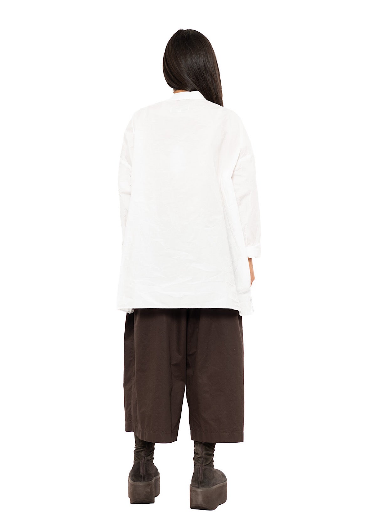 OVERSIZED CRINKLE COTTON HENLEY SHIRT