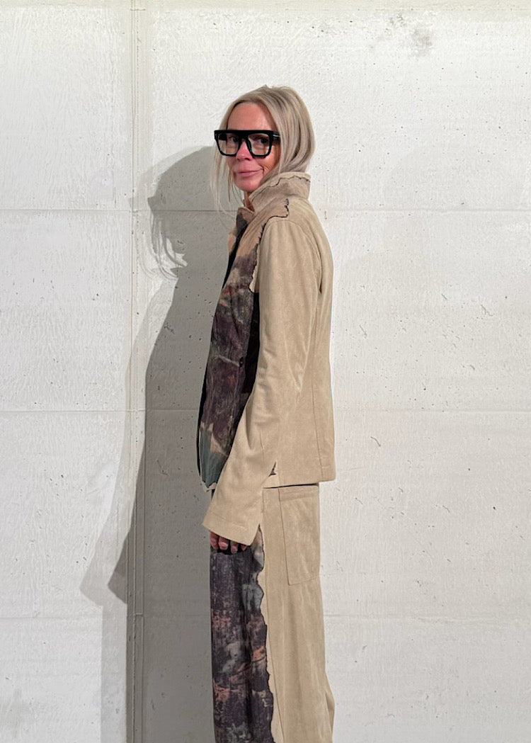 DIGITAL PRINT FAUX SUEDE JACKET