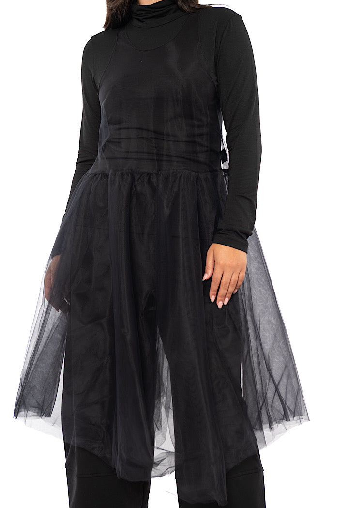 MESH OVERLAY DRESS