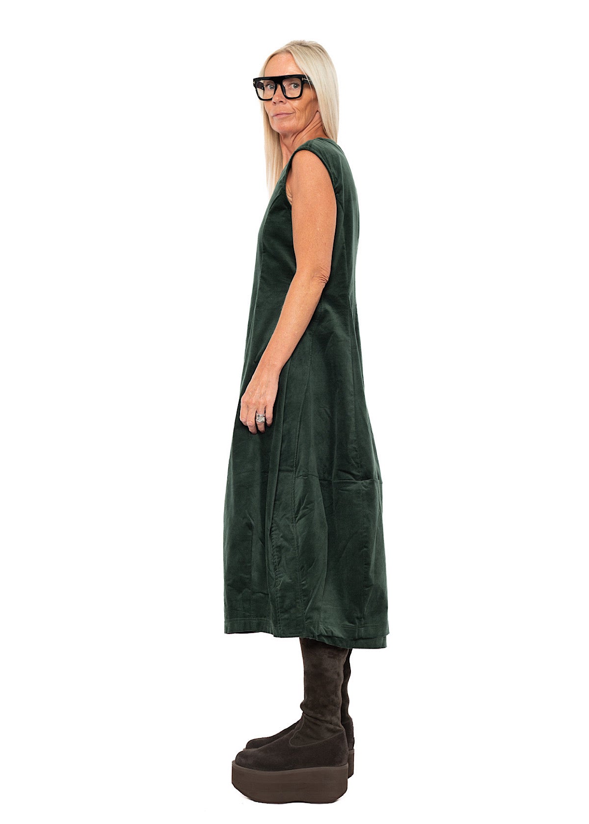 STRETCH-VELVET BALLOON DRESS
