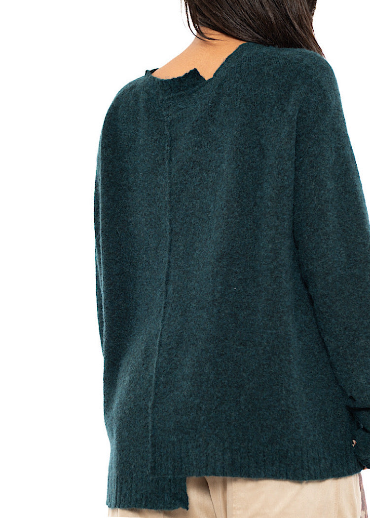 BRUSHED MÉLANGE KNITTED PULLOVER