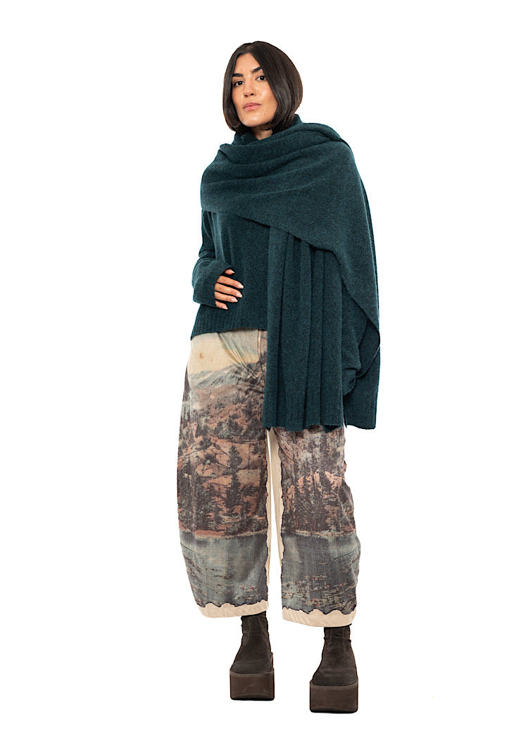 BRUSHED MÉLANGE KNITTED SCARF