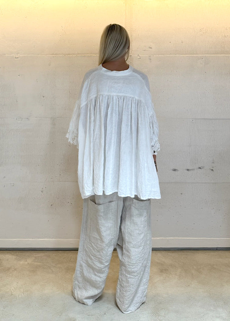 PRE-ORDER RUNDHOLZ DIP BLOUSE *LINEN FOG* (Shown in SEAFOAM FOG)
