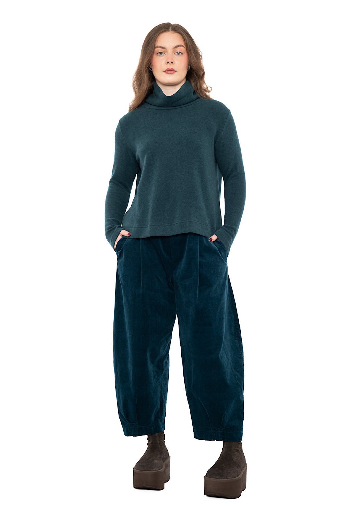 COTTON-FLEECE LYDIA PULLOVER