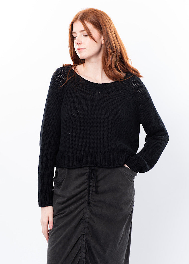 SORT AARHUS CROPPED KNIT