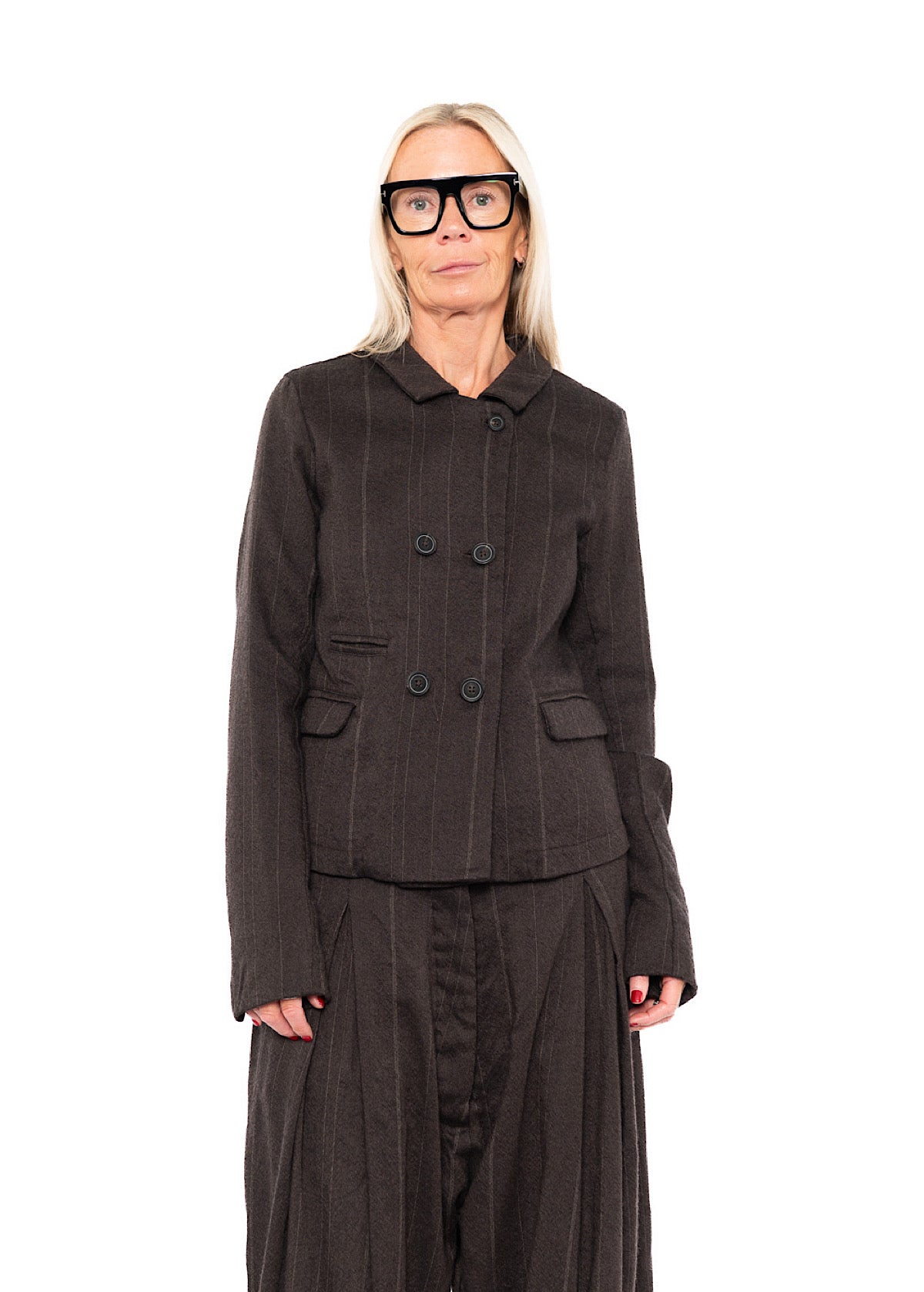 PINSTRIPE WOOL TAILORED JACKET