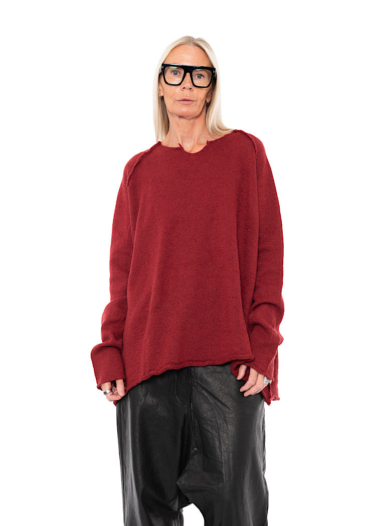 RELAXED BOILED WOOL PULLOVER