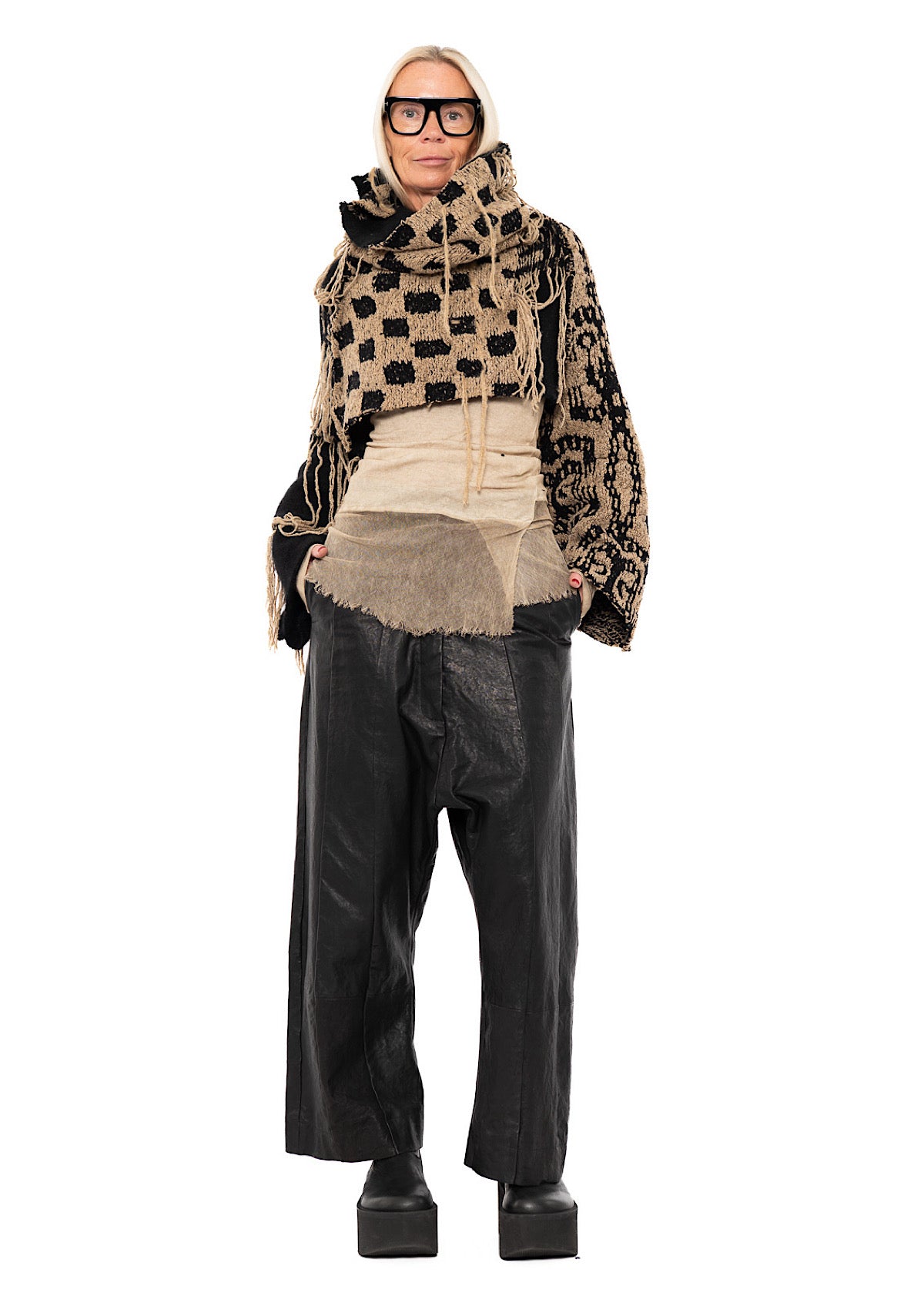 KURZER PULLOVER AUS TAPESTRY-STRICK