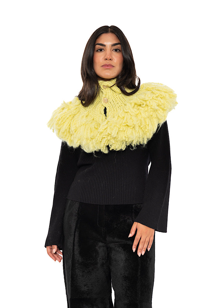 WOOL SILK CASHMERE KNIT COLLAR