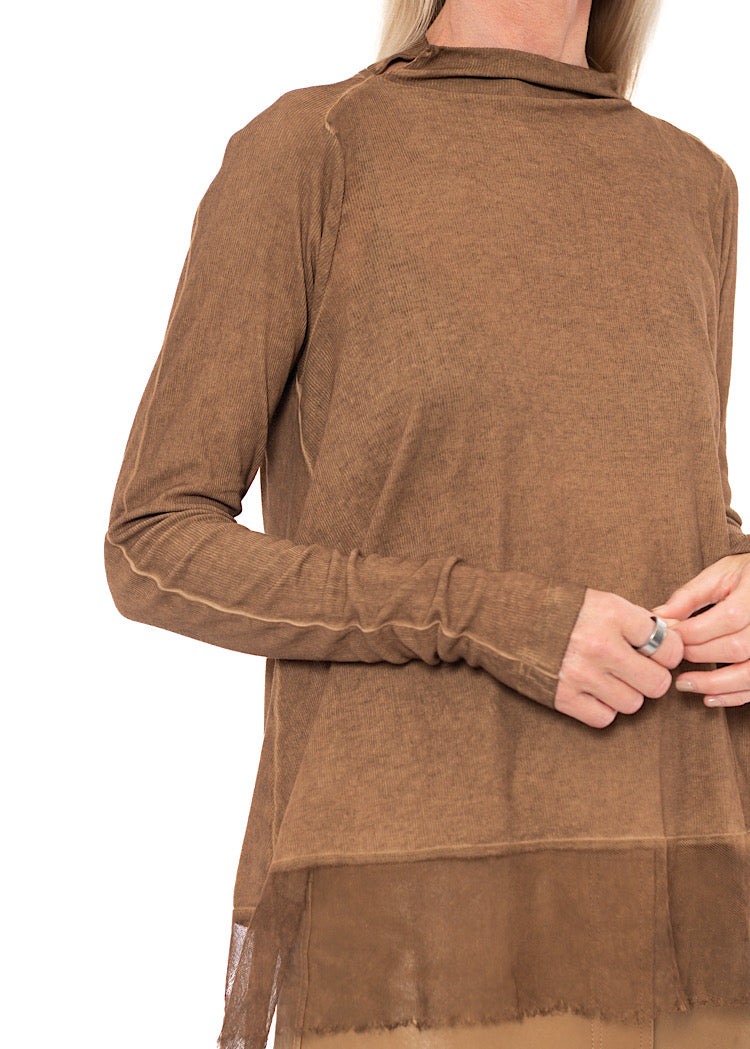 RELAXED NETTED HEM T-SHIRT