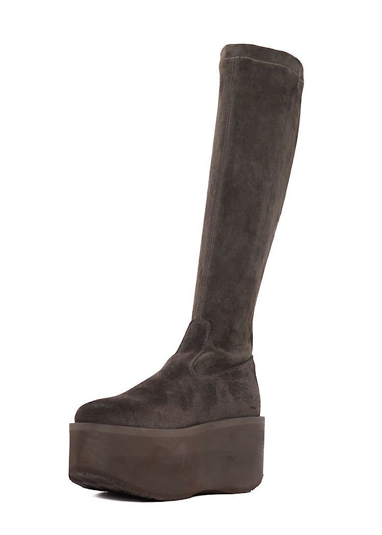 STRETCH SUEDE PLATFORM BOOT