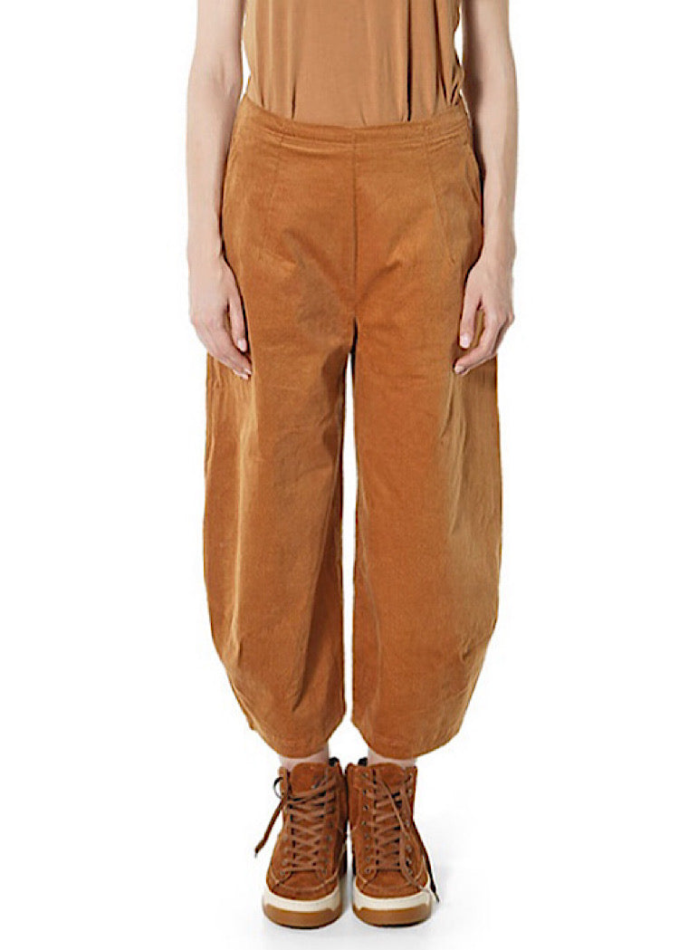 STRETCH-VELVET BALLOON TROUSER *FOREST* (Shown in BRONZE)