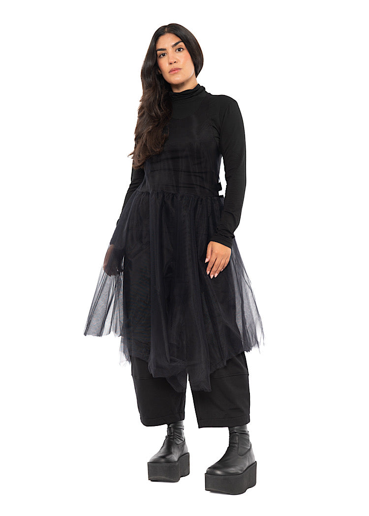 MESH OVERLAY DRESS