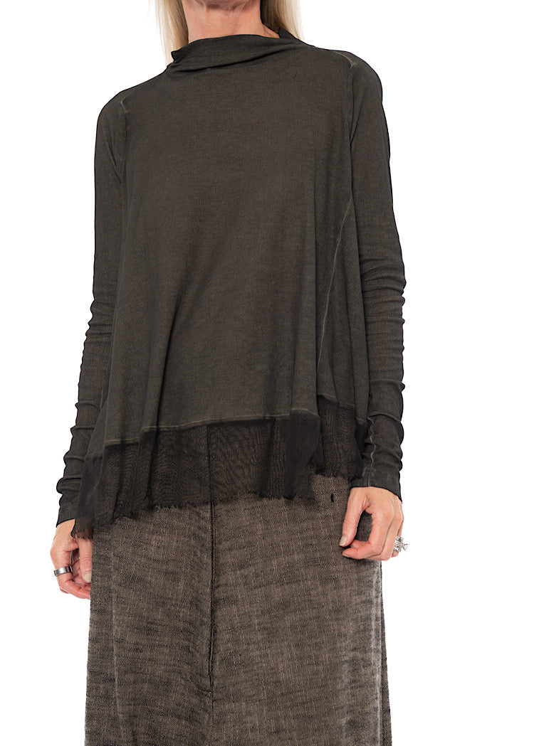 RELAXED NETTED HEM T-SHIRT