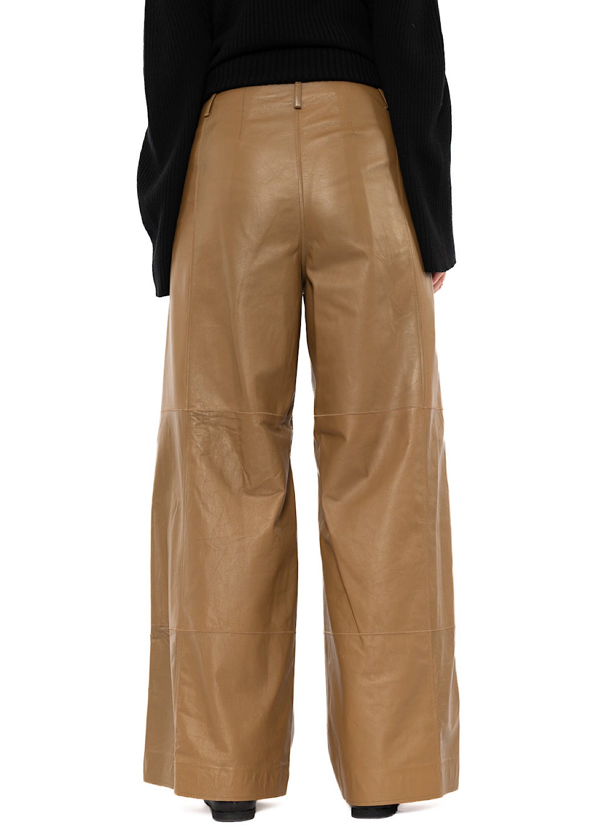 SIGNATURE WIDE LEG LEATHER TROUSER