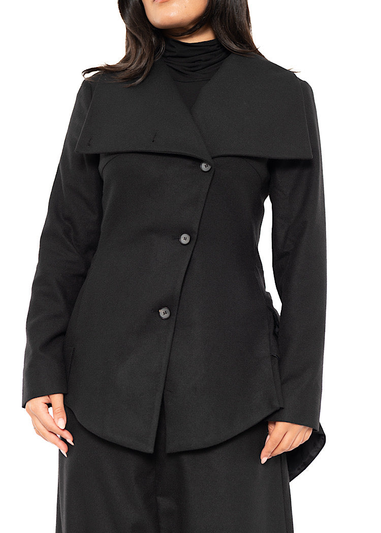 ASYMMETRIC TAILORED WOOL JACKET
