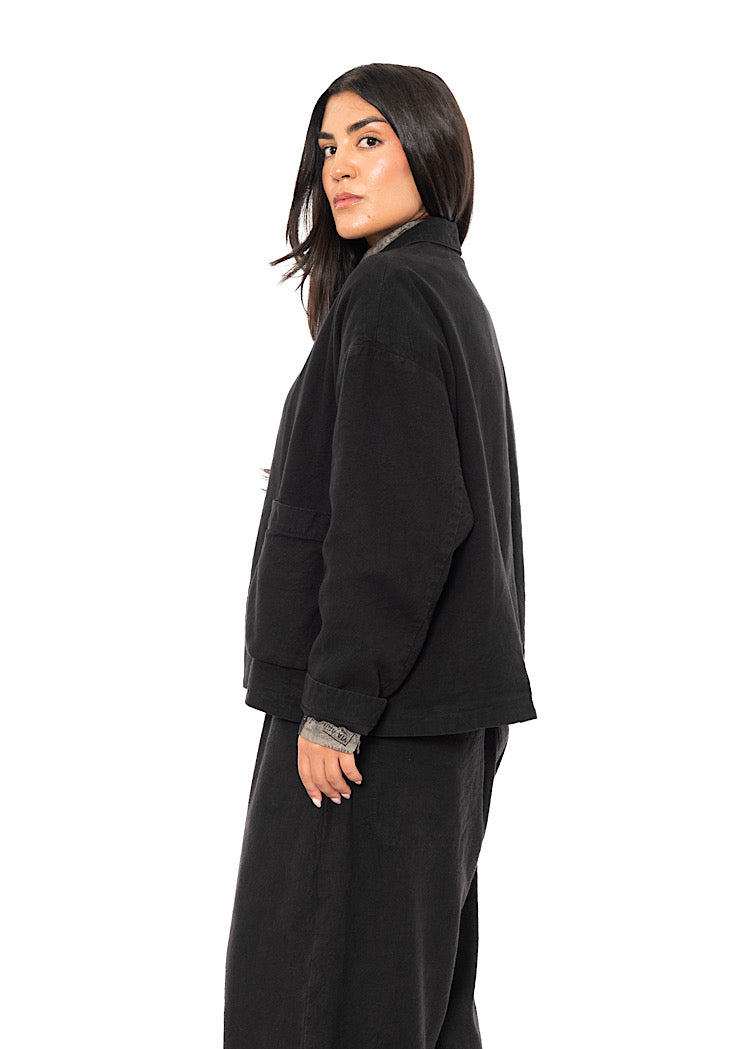 LINEN-COTTON UTILITY JACKET