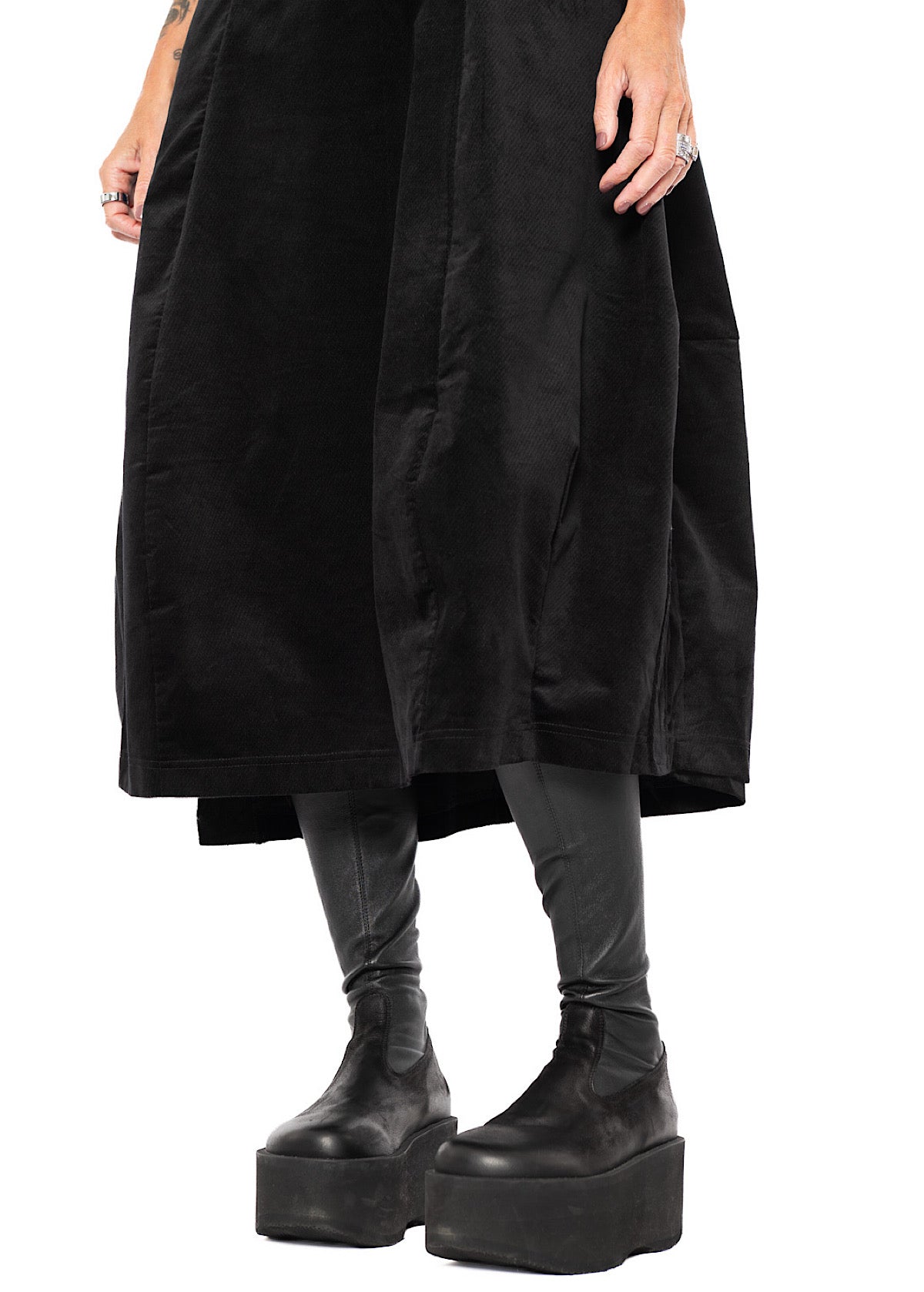 STRETCH-VELVET BALLOON DRESS