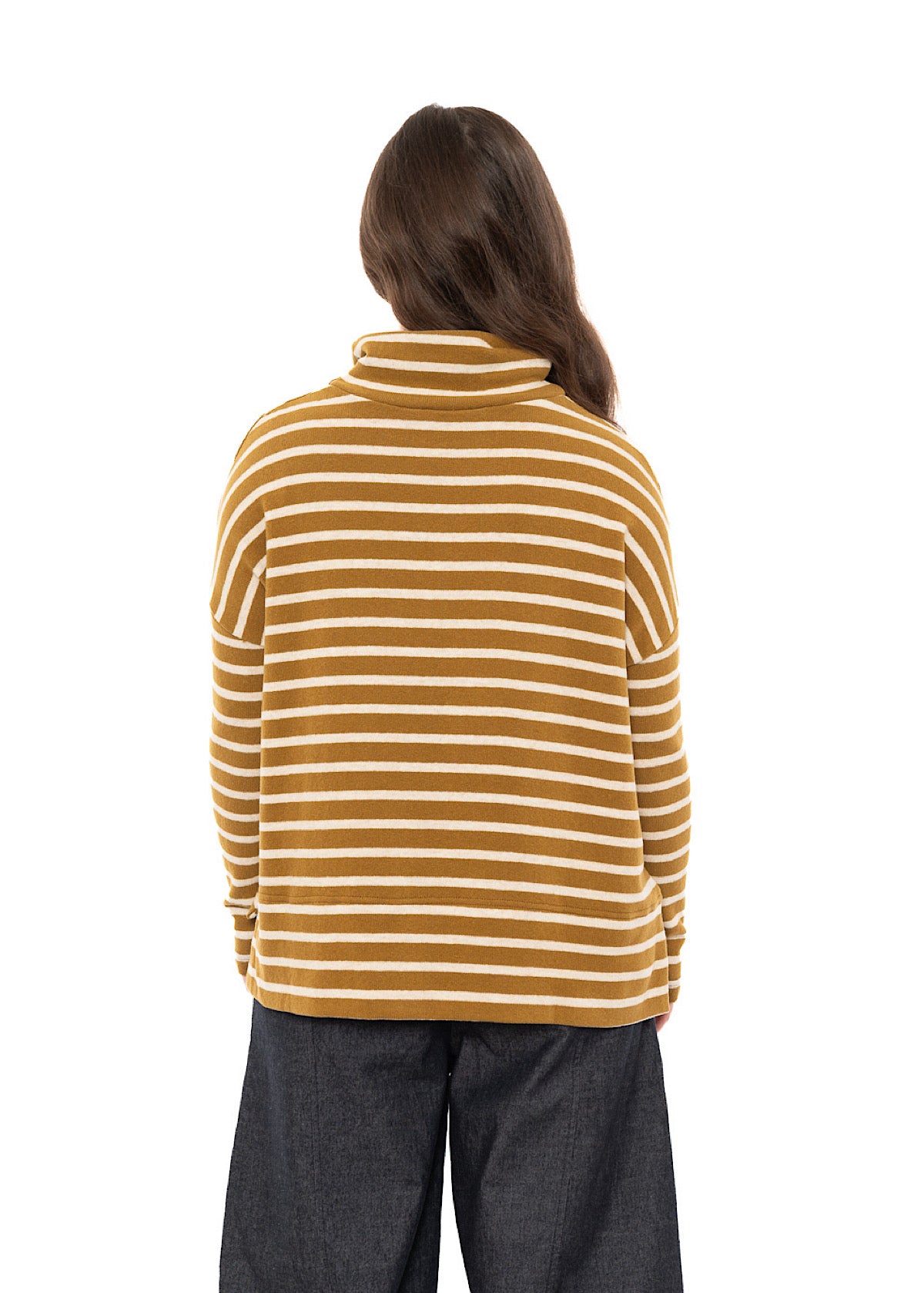STRIPED COTTON-FLEECE MOYET PULLOVER