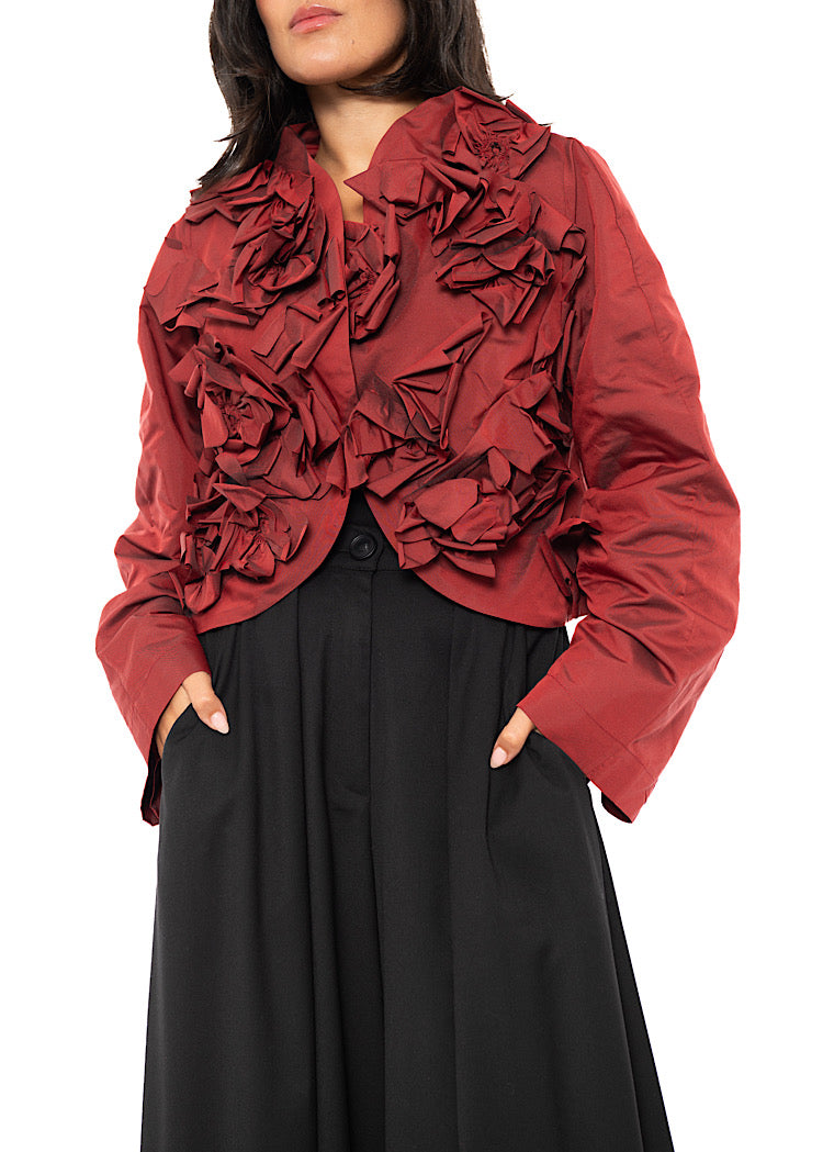 FLOWER APPLIQUÉ SHORT JACKET