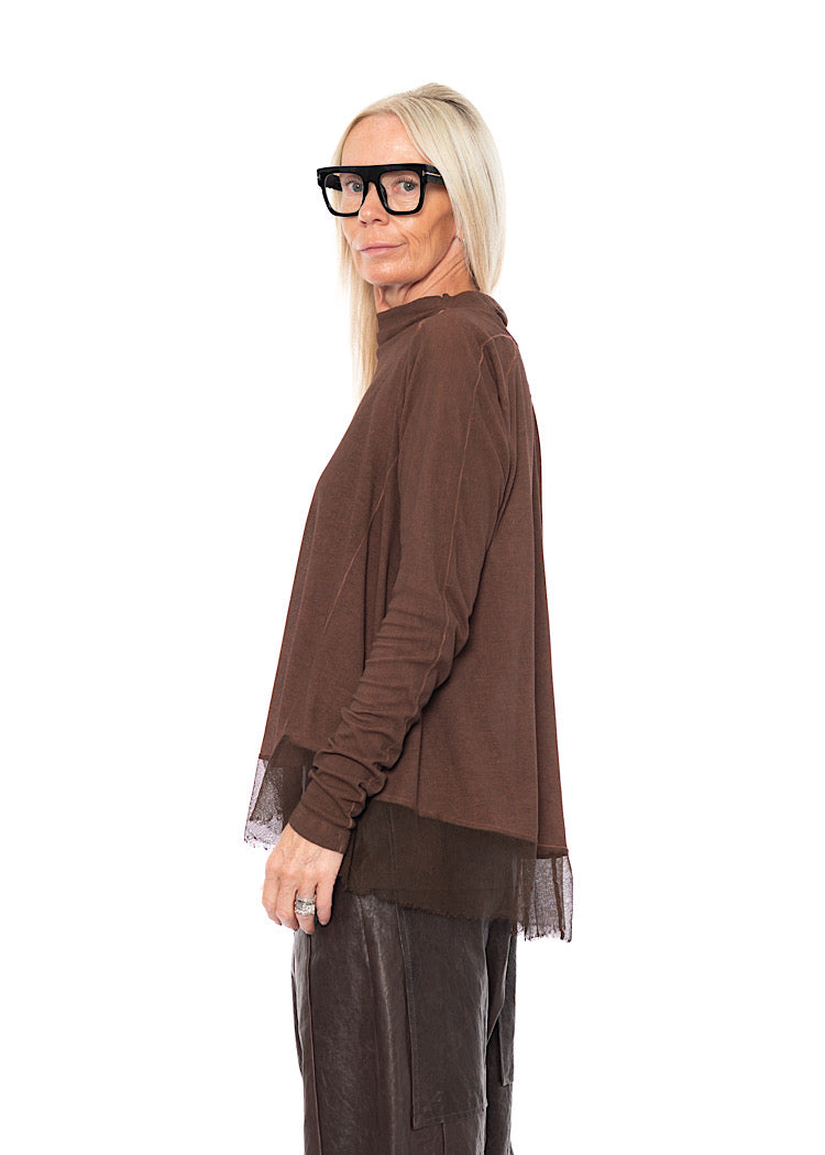 RELAXED NETTED HEM T-SHIRT