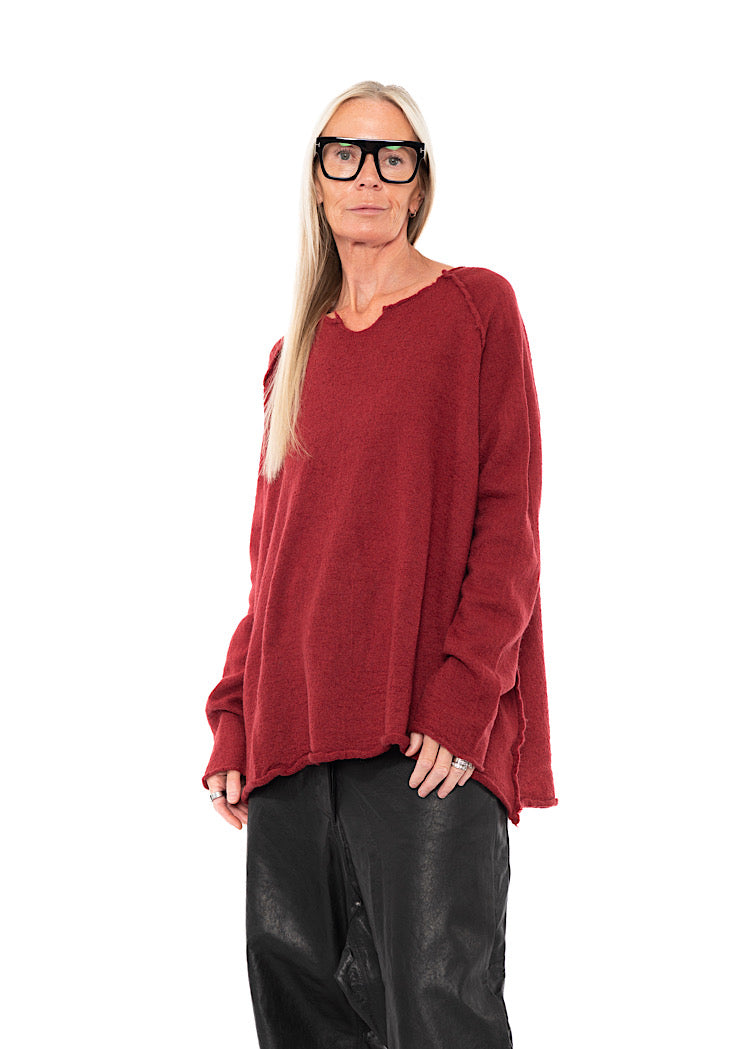 RELAXED BOILED WOOL PULLOVER