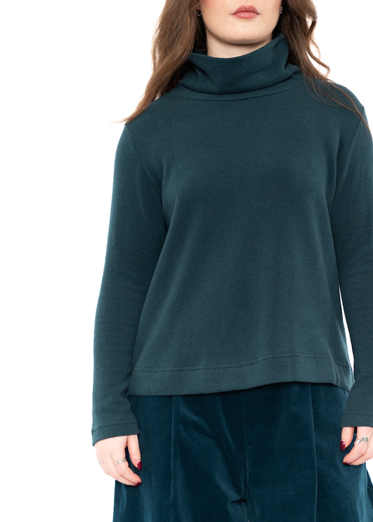 COTTON-FLEECE LYDIA PULLOVER