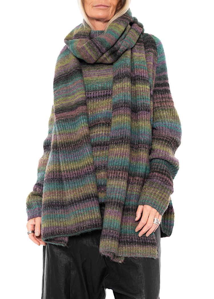 MULTICOLOUR STRIPE KNITTED SCARF
