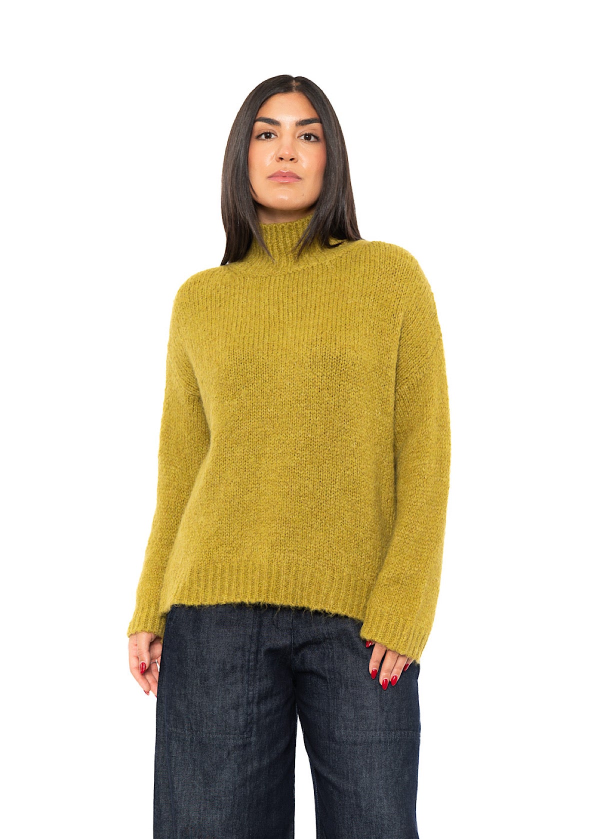 RELAXED HIGH NECKLINE PULLOVER