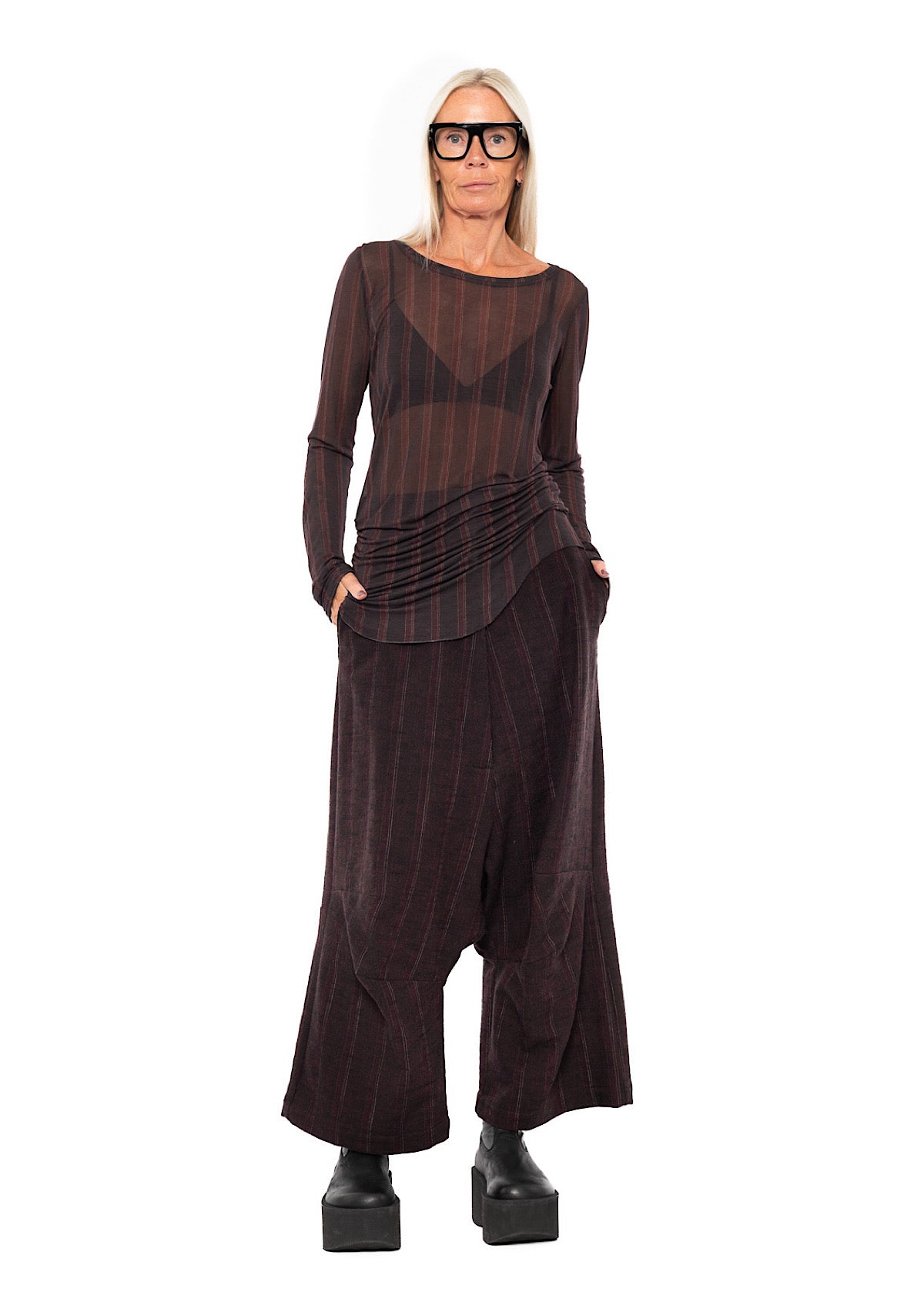 PINSTRIPE LAYERING T-SHIRT