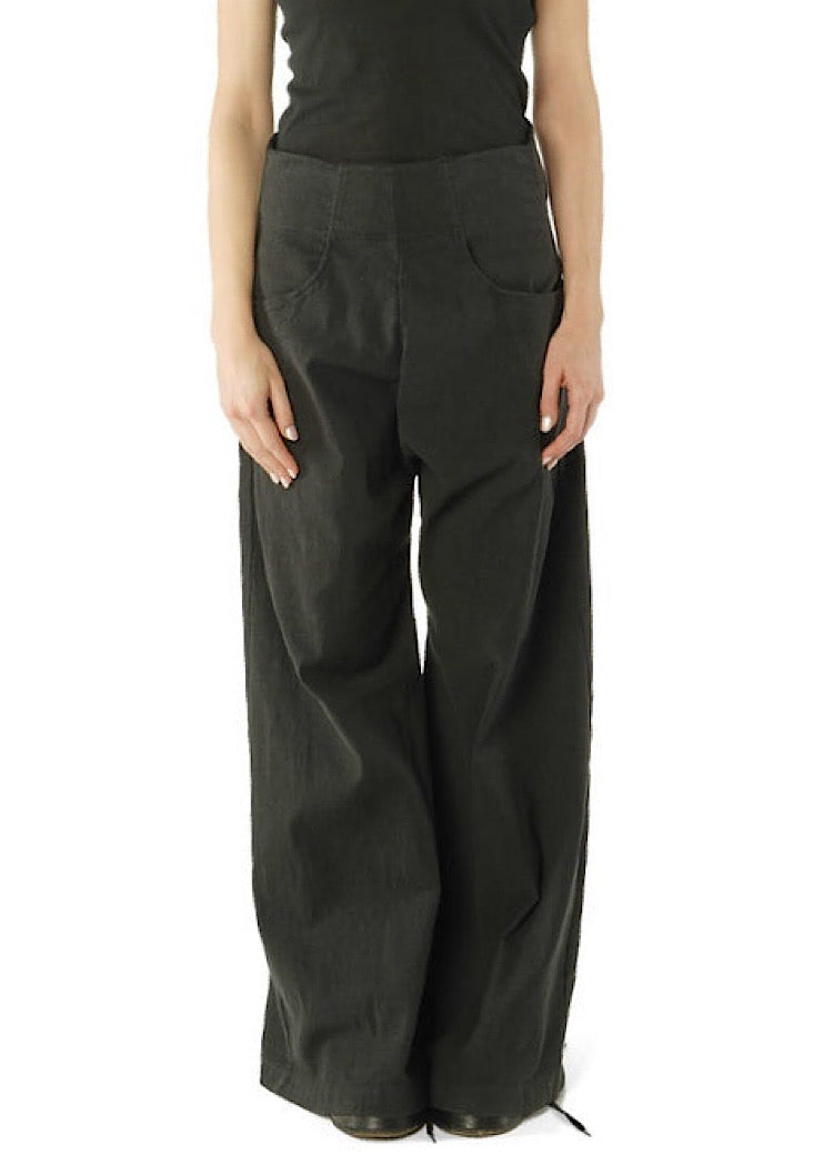STRETCH FLARED WIDE-LEG TROUSER