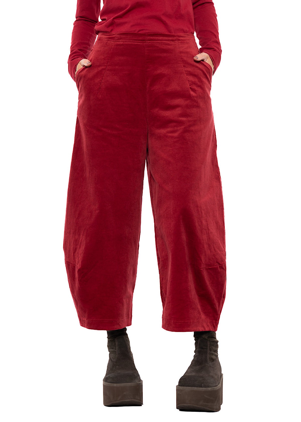 STRETCH-VELVET BALLOON TROUSER