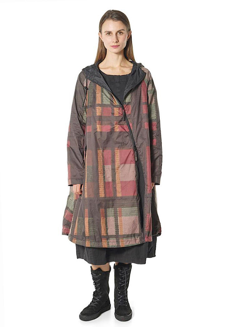 TECHNICAL RAIN COAT *BLACK* (Shown in CHECK MULTICOLOUR)