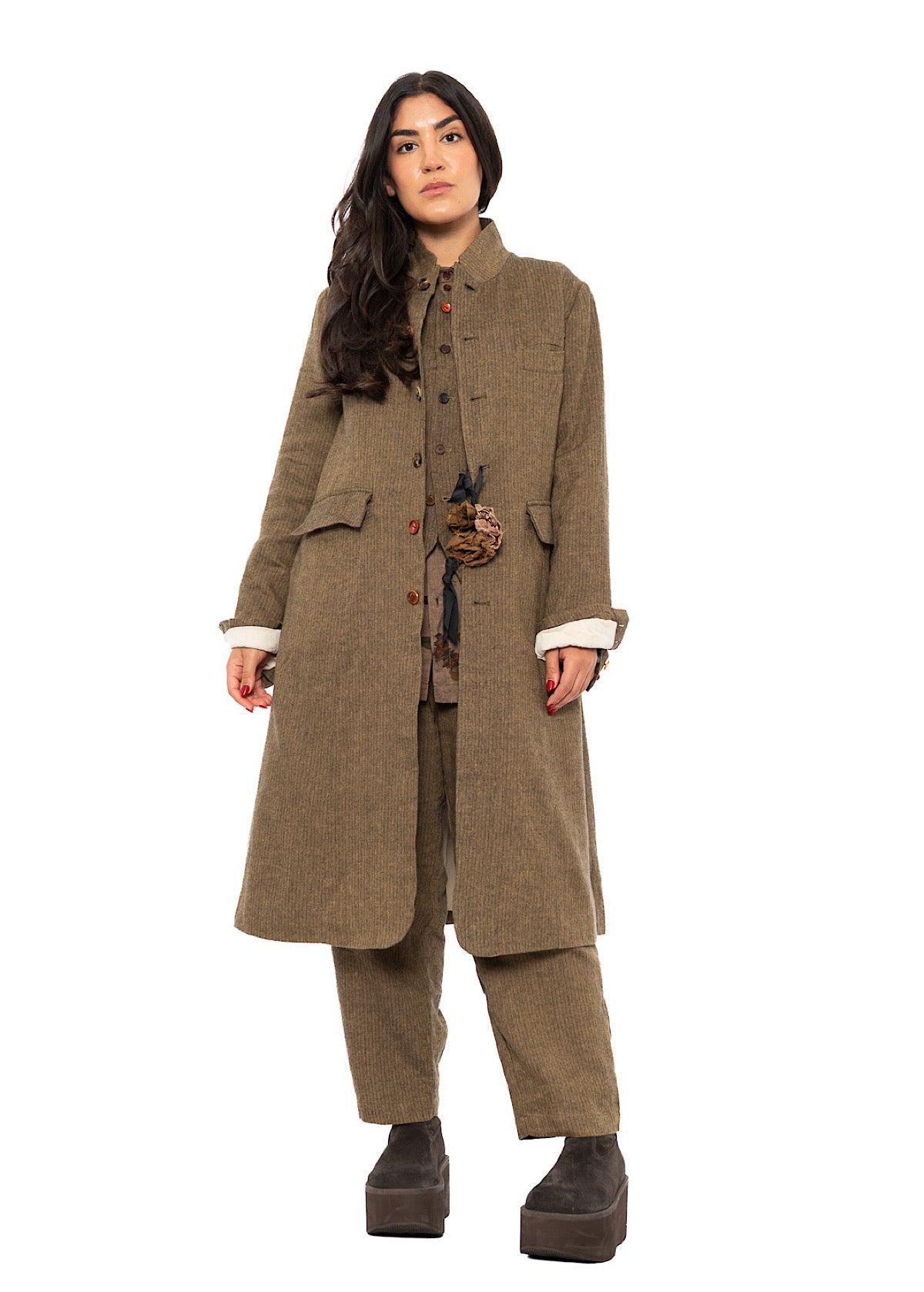 LONGLINE HERRINGBONE COAT