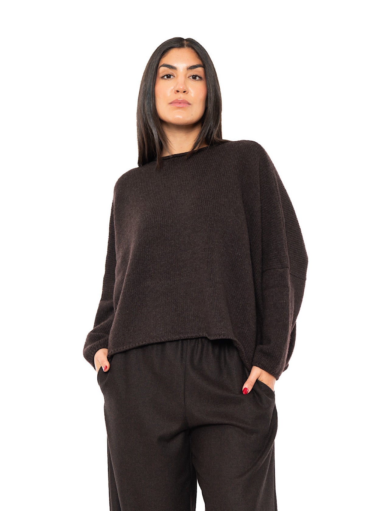 CROPPED CASHMERE BLEND FAUSTA PULLOVER
