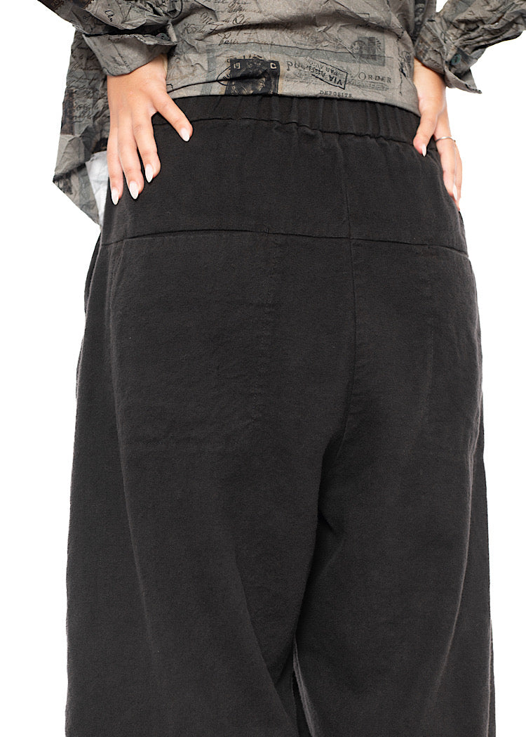 BRUSHED COTTON-LINEN BALLOON TROUSER