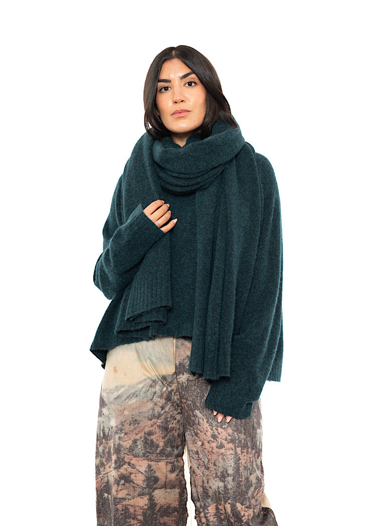 BRUSHED MÉLANGE KNITTED SCARF