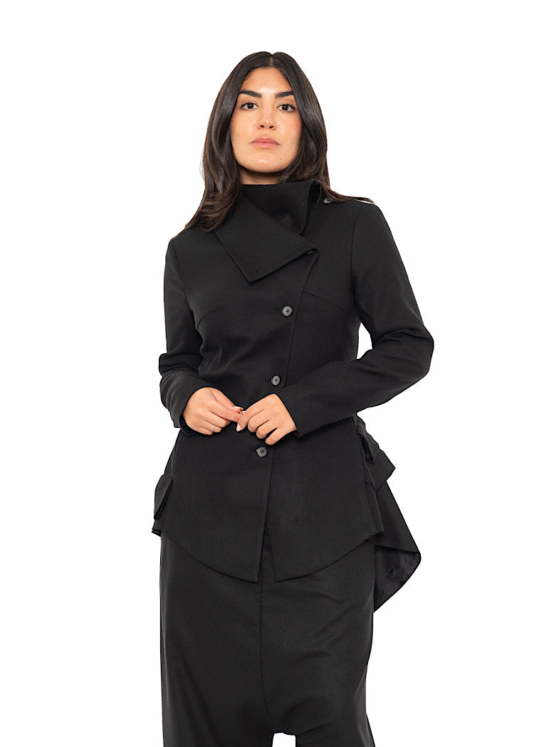 ASYMMETRIC TAILORED WOOL JACKET