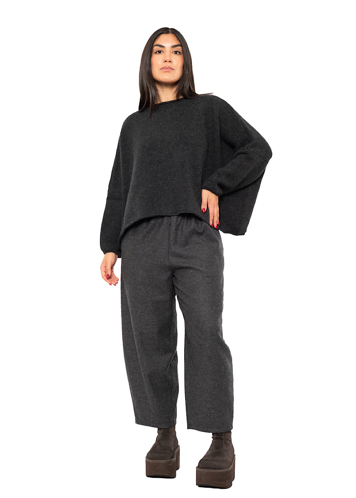 CROPPED CASHMERE BLEND FAUSTA PULLOVER