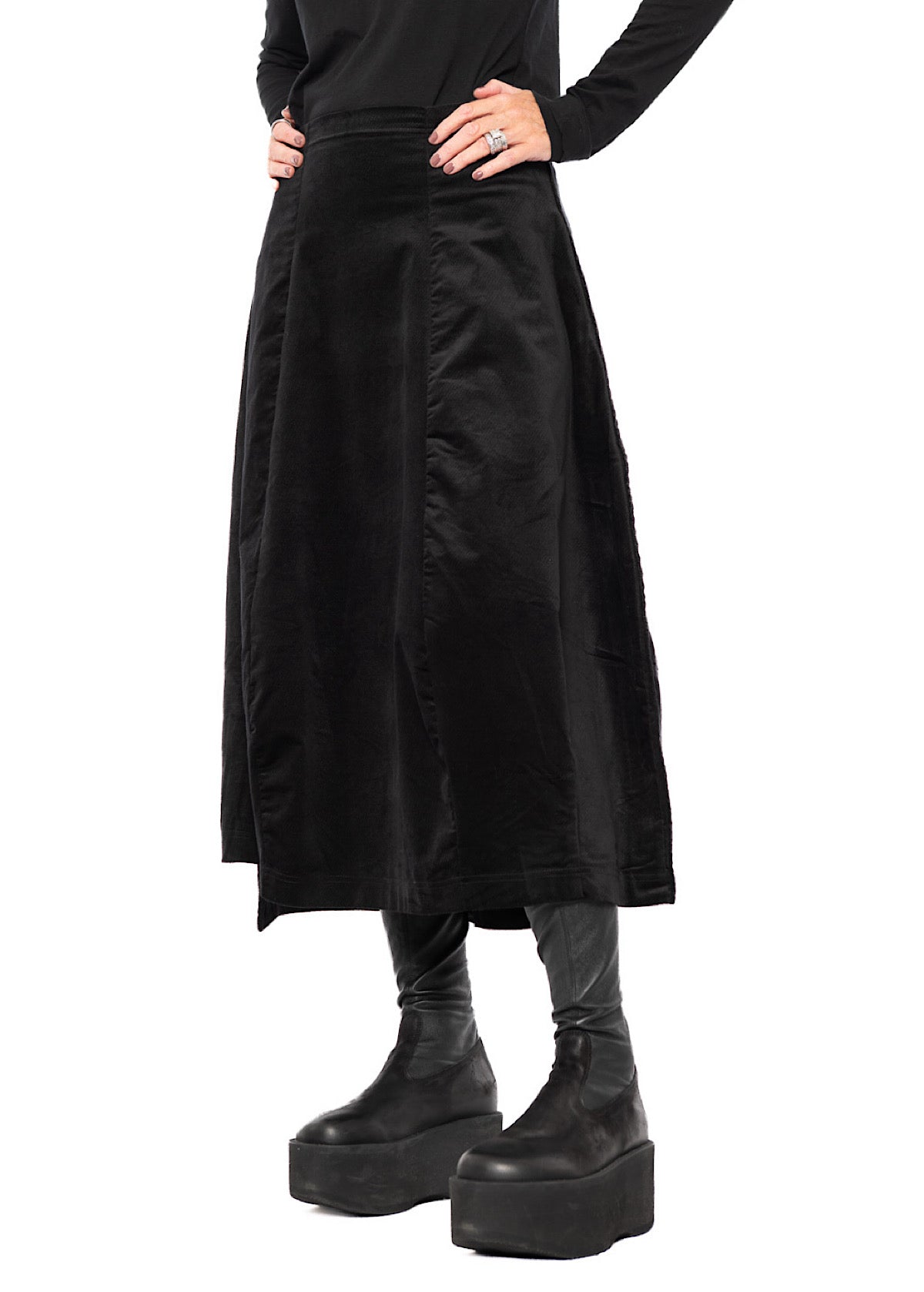 STRETCH-VELVET BALLOON SKIRT