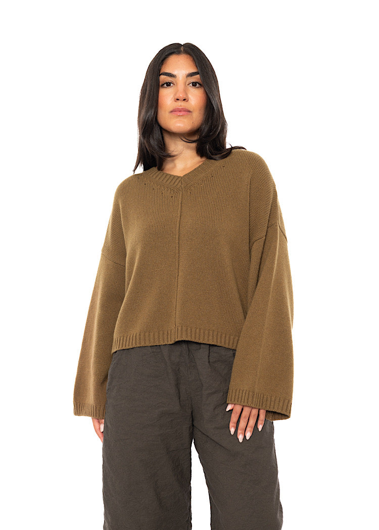 CROPPED CASHMERE-MIX KARLOTTA PULLOVER