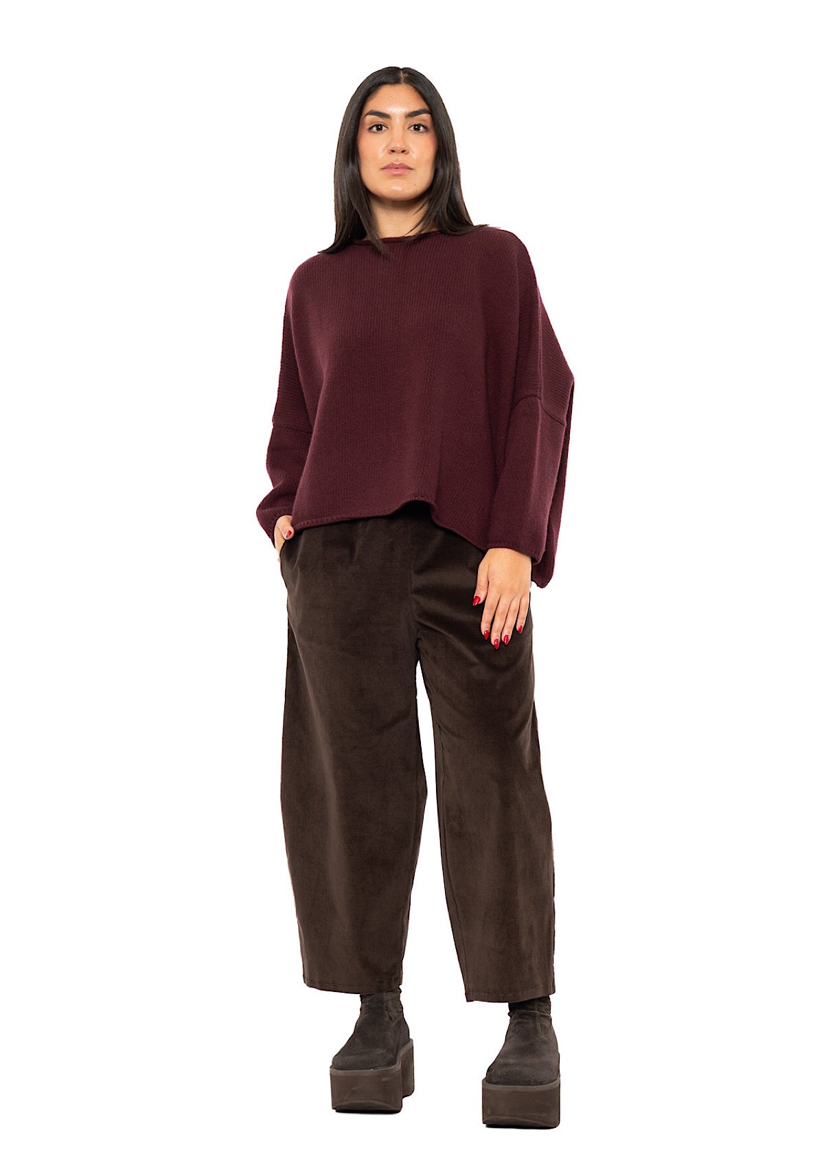 CROPPED CASHMERE BLEND FAUSTA PULLOVER